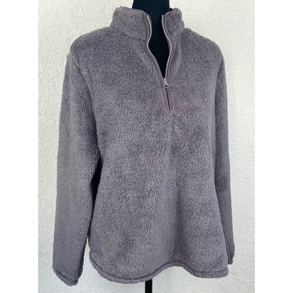 (NWT) H&M • Dusty Purple Quarter-Zip Sherpa Fleece Jacket, M - Picture 8 of 12